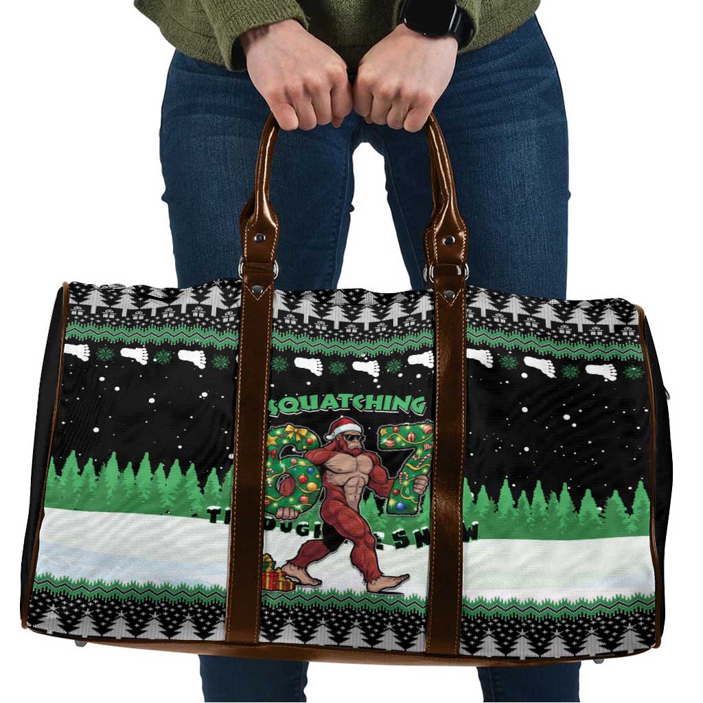 Funny Bigfoot 67 Six Seven Christmas Travel Bag Squatching Through The Snow - Wonder Print Shop