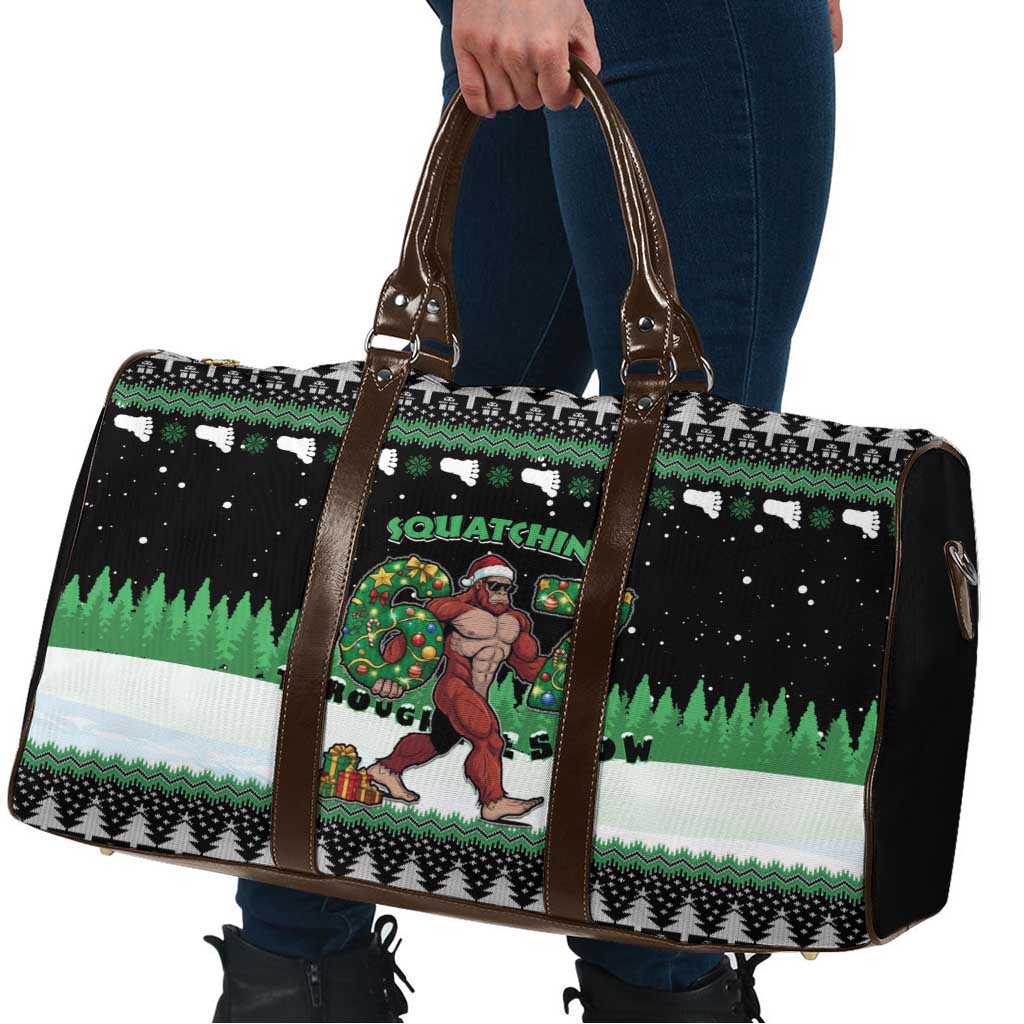 Funny Bigfoot 67 Six Seven Christmas Travel Bag Squatching Through The Snow - Wonder Print Shop