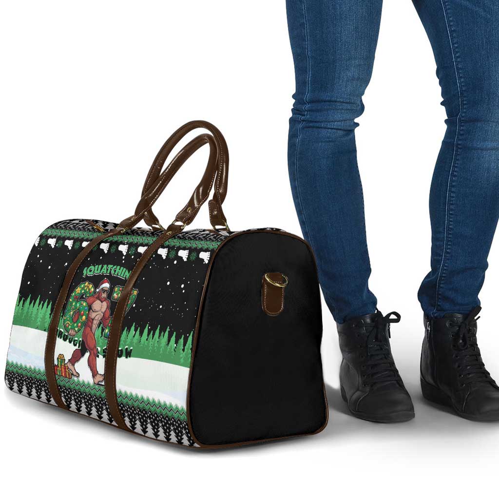 Funny Bigfoot 67 Six Seven Christmas Travel Bag Squatching Through The Snow - Wonder Print Shop