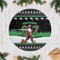 Funny Bigfoot 67 Six Seven Christmas Tree Skirt Squatching Through The Snow - Wonder Print Shop