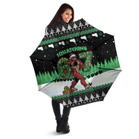 Funny Bigfoot 67 Six Seven Christmas Umbrella Squatching Through The Snow - Wonder Print Shop