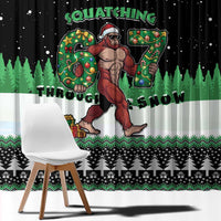 Funny Bigfoot 67 Six Seven Christmas Window Curtain Squatching Through The Snow - Wonder Print Shop