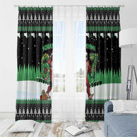Funny Bigfoot 67 Six Seven Christmas Window Curtain Squatching Through The Snow - Wonder Print Shop