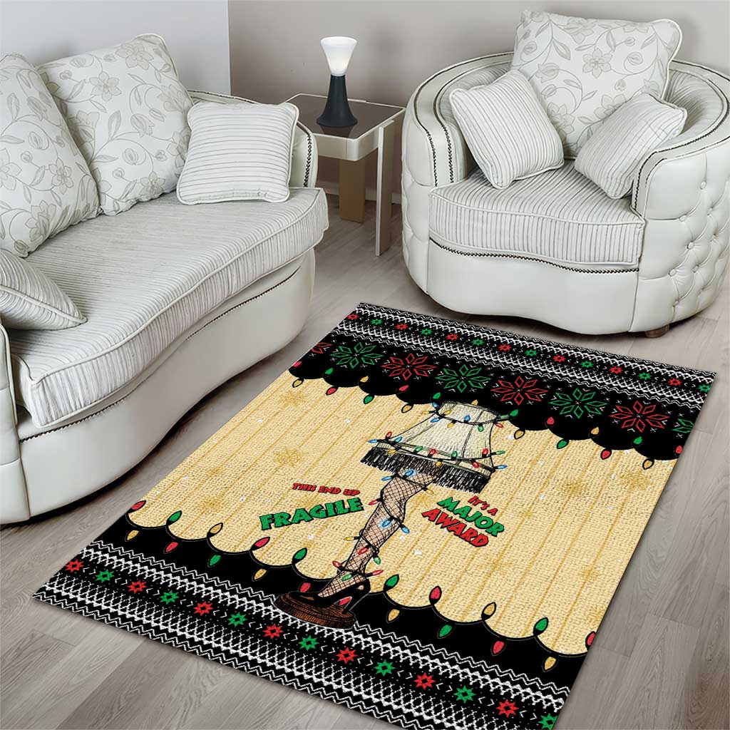 Christmas Story Area Rug Fragile Leg Lamp - Wonder Print Shop