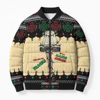 Christmas Story Bomber Puffer Jacket Fragile Leg Lamp - Wonder Print Shop