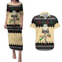Christmas Story Couples Matching Puletasi and Hawaiian Shirt Fragile Leg Lamp - Wonder Print Shop