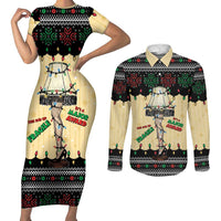 Christmas Story Couples Matching Short Sleeve Bodycon Dress and Long Sleeve Button Shirt Fragile Leg Lamp - Wonder Print Shop