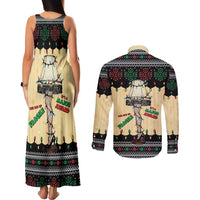 Christmas Story Couples Matching Tank Maxi Dress and Long Sleeve Button Shirt Fragile Leg Lamp - Wonder Print Shop
