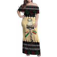Christmas Story Family Matching Off Shoulder Maxi Dress and Hawaiian Shirt Fragile Leg Lamp - Wonder Print Shop