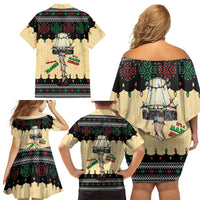 Christmas Story Family Matching Off Shoulder Short Dress and Hawaiian Shirt Fragile Leg Lamp - Wonder Print Shop