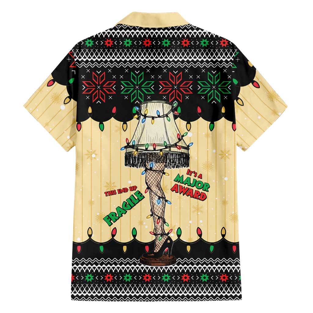 Christmas Story Family Matching Short Sleeve Bodycon Dress and Hawaiian Shirt Fragile Leg Lamp - Wonder Print Shop