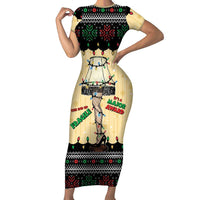 Christmas Story Family Matching Short Sleeve Bodycon Dress and Hawaiian Shirt Fragile Leg Lamp - Wonder Print Shop