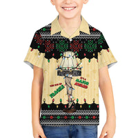 Christmas Story Family Matching Short Sleeve Bodycon Dress and Hawaiian Shirt Fragile Leg Lamp - Wonder Print Shop
