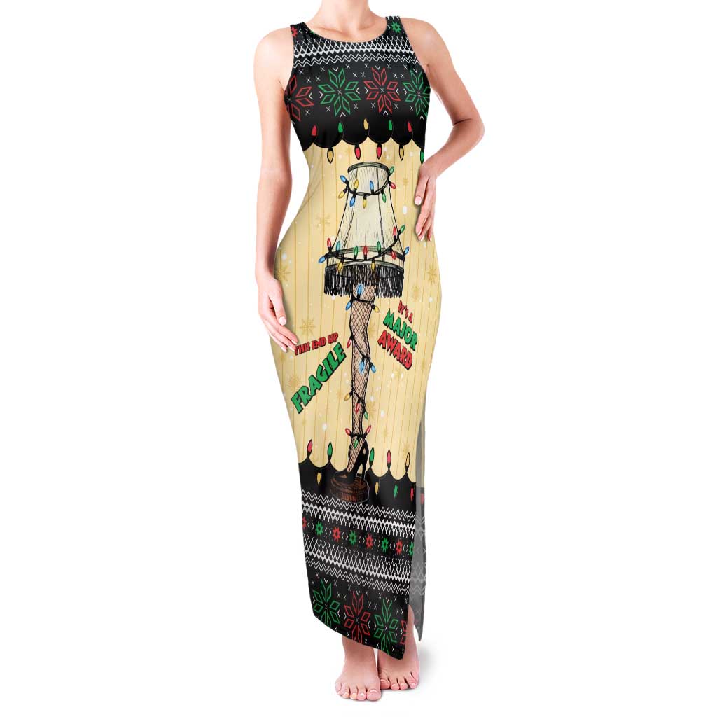 Christmas Story Family Matching Tank Maxi Dress and Hawaiian Shirt Fragile Leg Lamp - Wonder Print Shop