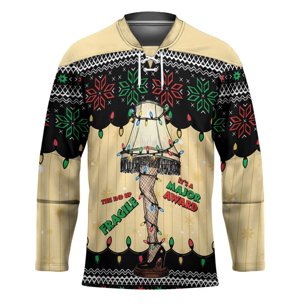 Christmas Story Hockey Jersey Fragile Leg Lamp - Wonder Print Shop