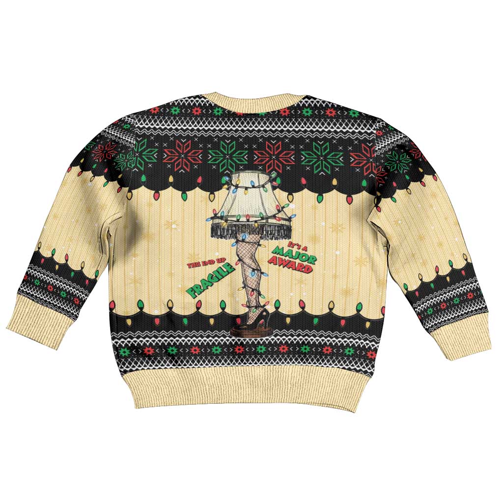 Christmas Story Kid Ugly Christmas Sweater Fragile Leg Lamp - Wonder Print Shop