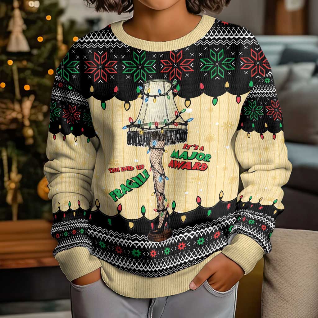 Christmas Story Kid Ugly Christmas Sweater Fragile Leg Lamp - Wonder Print Shop