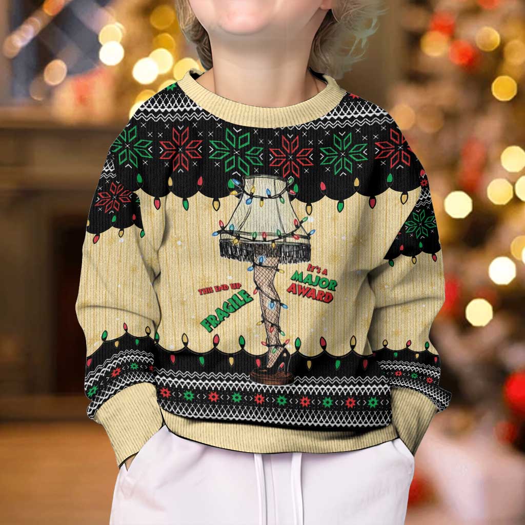 Christmas Story Kid Ugly Christmas Sweater Fragile Leg Lamp - Wonder Print Shop