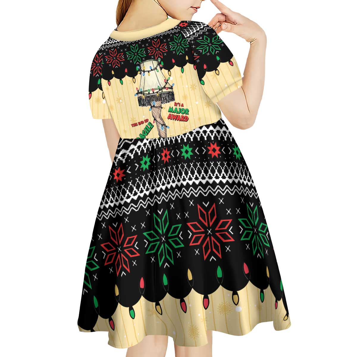 Christmas Story Kid Short Sleeve Dress Fragile Leg Lamp - Wonder Print Shop