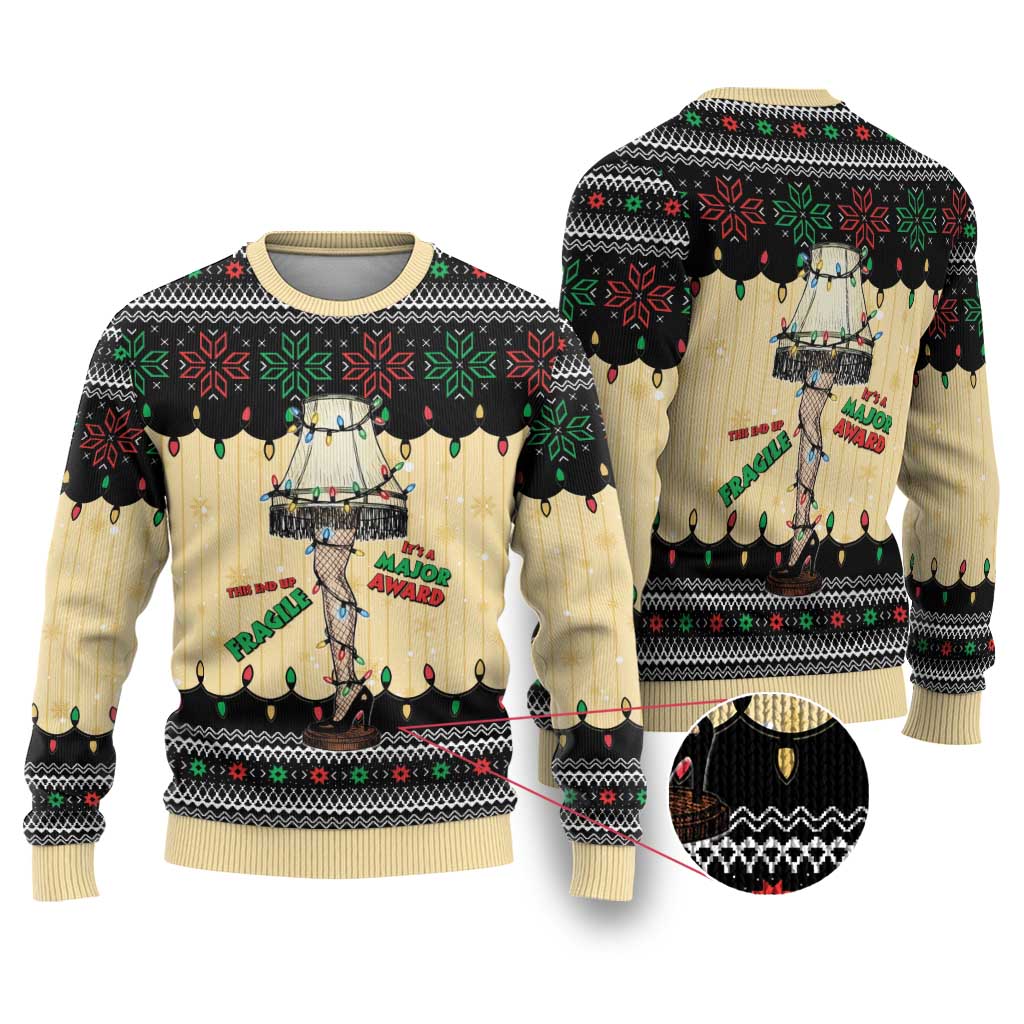 Christmas Story Ugly Christmas Sweater Fragile Leg Lamp - Wonder Print Shop