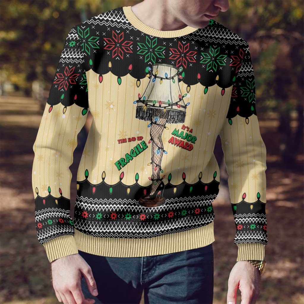 Christmas Story Ugly Christmas Sweater Fragile Leg Lamp - Wonder Print Shop