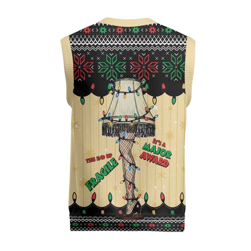 Christmas Story Christmas Knitted V-Neck Vest Fragile Leg Lamp - Wonder Print Shop