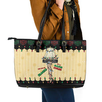 Christmas Story Leather Tote Bag Fragile Leg Lamp - Wonder Print Shop
