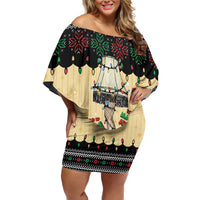 Christmas Story Off Shoulder Short Dress Fragile Leg Lamp - Wonder Print Shop