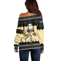 Christmas Story Off Shoulder Sweater Fragile Leg Lamp - Wonder Print Shop