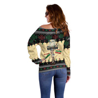 Christmas Story Off Shoulder Sweater Fragile Leg Lamp - Wonder Print Shop