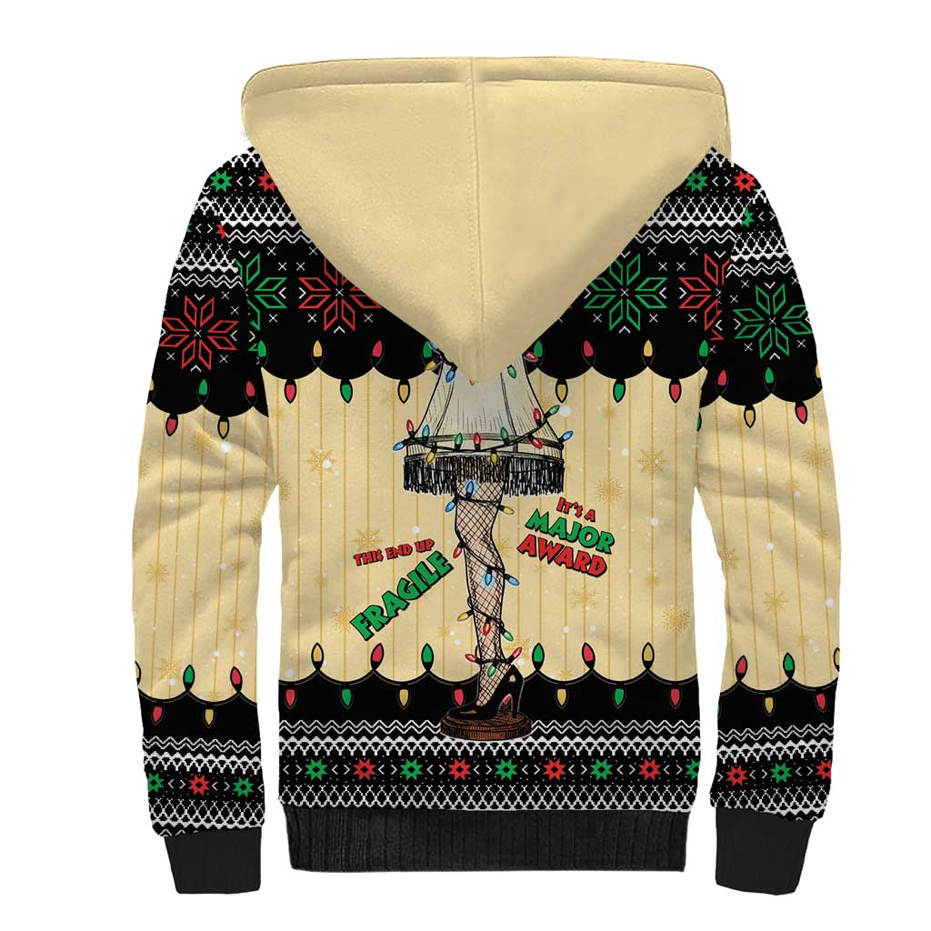 Christmas Story Sherpa Hoodie Fragile Leg Lamp - Wonder Print Shop