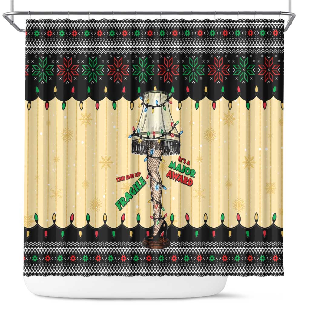 Christmas Story Shower Curtain Fragile Leg Lamp - Wonder Print Shop