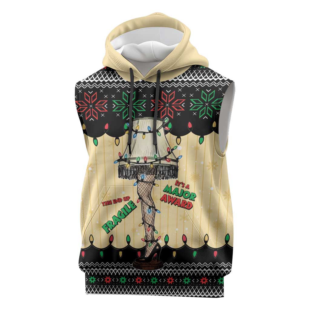 Christmas Story Sleeveless Hoodie Fragile Leg Lamp - Wonder Print Shop