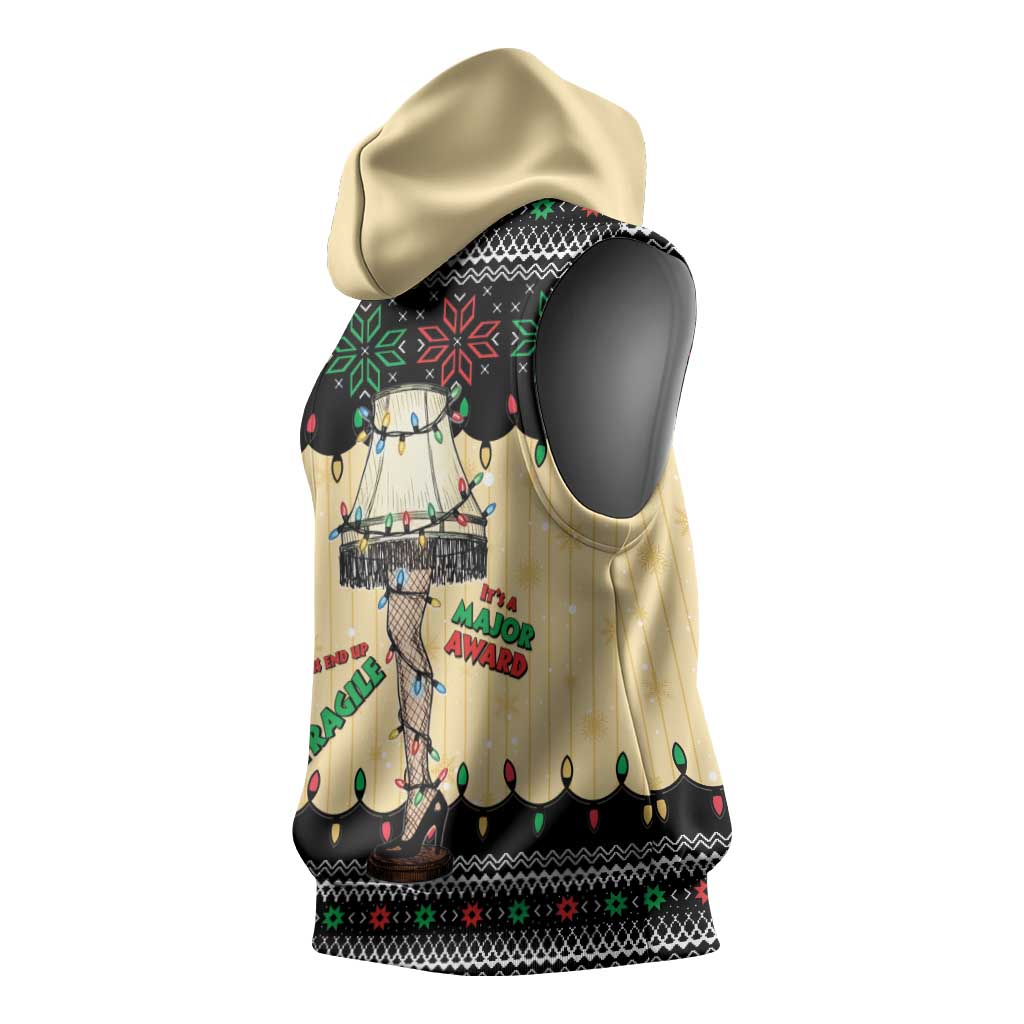 Christmas Story Sleeveless Hoodie Fragile Leg Lamp - Wonder Print Shop