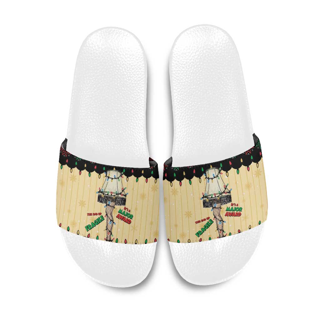 Christmas Story Slide Sandals Fragile Leg Lamp - Wonder Print Shop