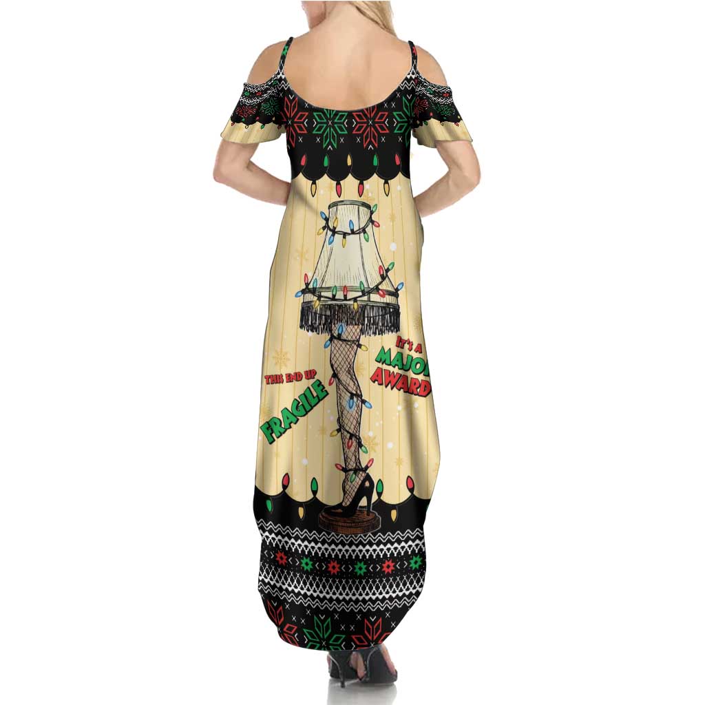 Christmas Story Summer Maxi Dress Fragile Leg Lamp - Wonder Print Shop