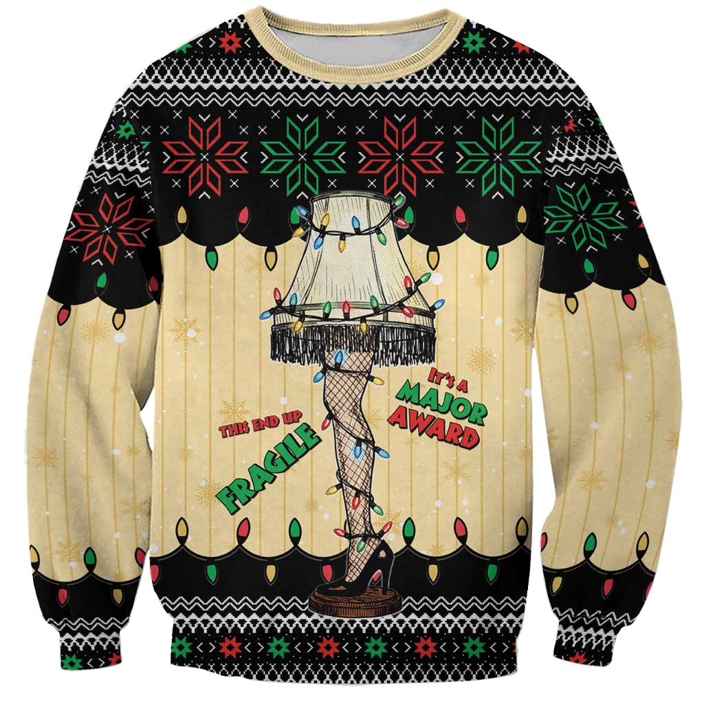 Christmas Story Sweatshirt Fragile Leg Lamp - Wonder Print Shop