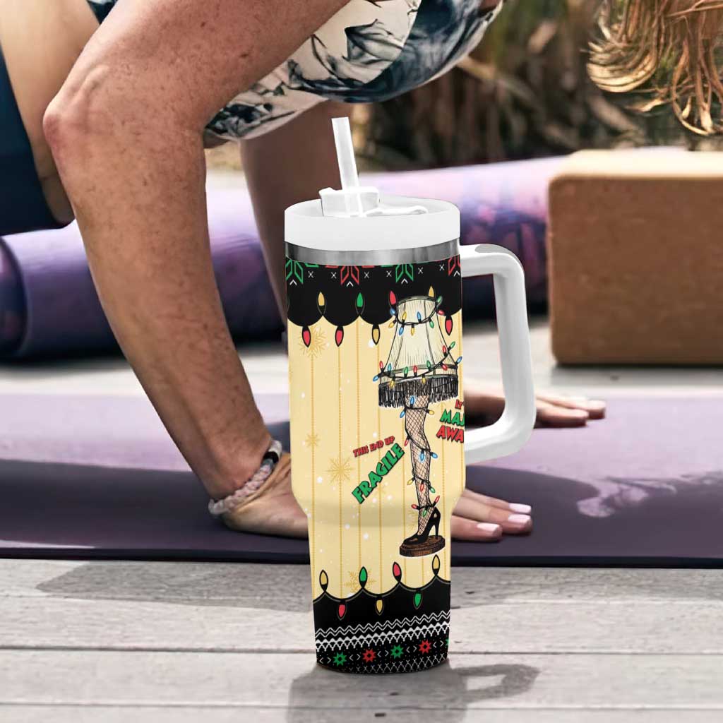 Christmas Story Tumbler With Handle Fragile Leg Lamp - Wonder Print Shop