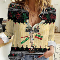 Christmas Story Women Casual Shirt Fragile Leg Lamp - Wonder Print Shop