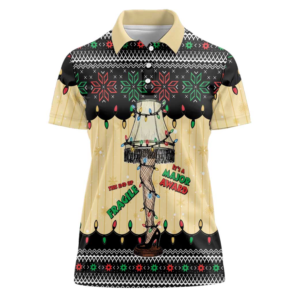 Christmas Story Women Polo Shirt Fragile Leg Lamp - Wonder Print Shop