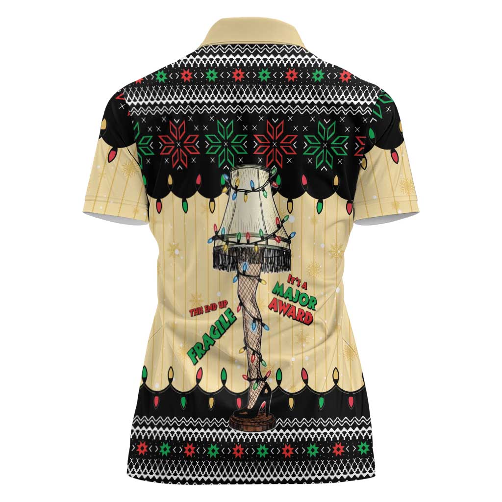 Christmas Story Women Polo Shirt Fragile Leg Lamp - Wonder Print Shop