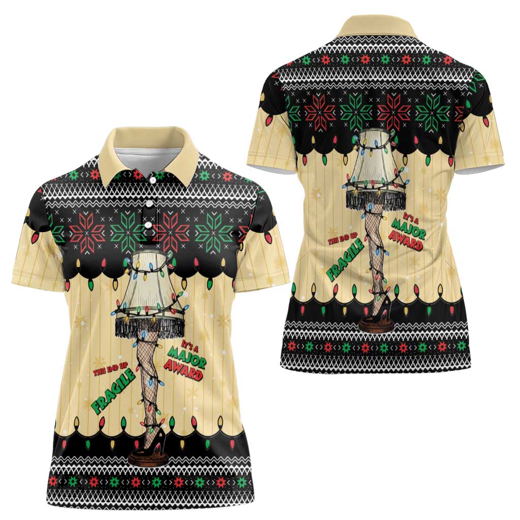Christmas Story Women Polo Shirt Fragile Leg Lamp - Wonder Print Shop