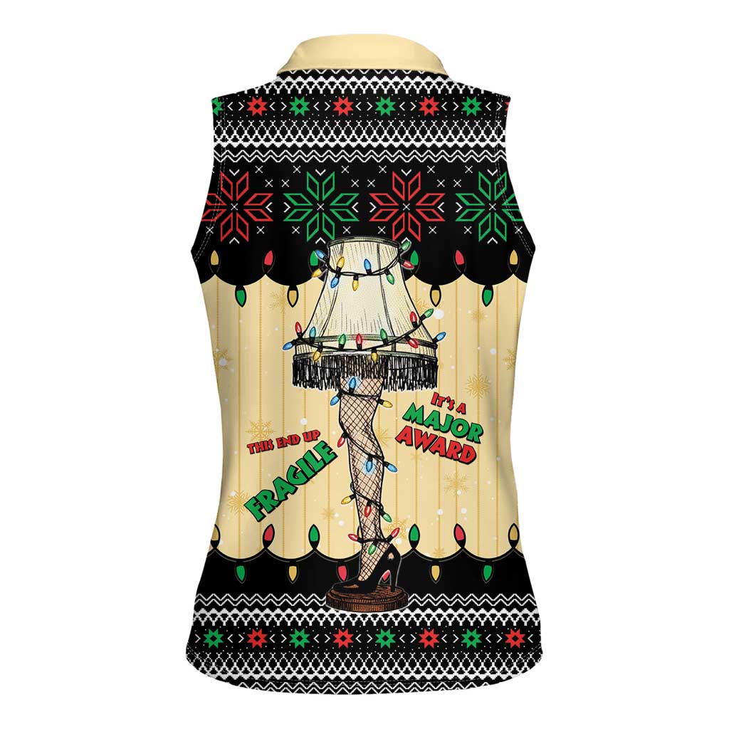 Christmas Story Women Sleeveless Polo Shirt Fragile Leg Lamp - Wonder Print Shop