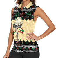 Christmas Story Women Sleeveless Polo Shirt Fragile Leg Lamp - Wonder Print Shop