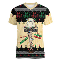 Christmas Story Women V-Neck T-Shirt Fragile Leg Lamp - Wonder Print Shop