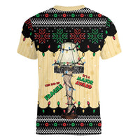Christmas Story Women V-Neck T-Shirt Fragile Leg Lamp - Wonder Print Shop