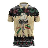 Christmas Story Zipper Polo Shirt Fragile Leg Lamp - Wonder Print Shop