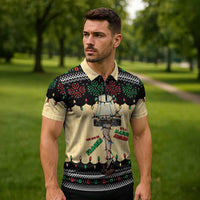 Christmas Story Zipper Polo Shirt Fragile Leg Lamp - Wonder Print Shop