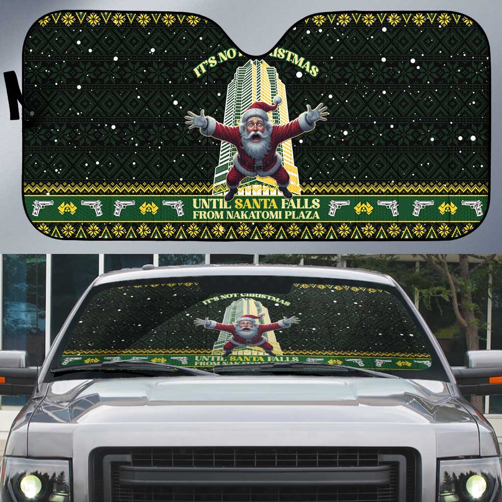 Nakatomi Plaza Auto Sun Shade It's Not Xmas Until Santa Falls - Wonder Print Shop