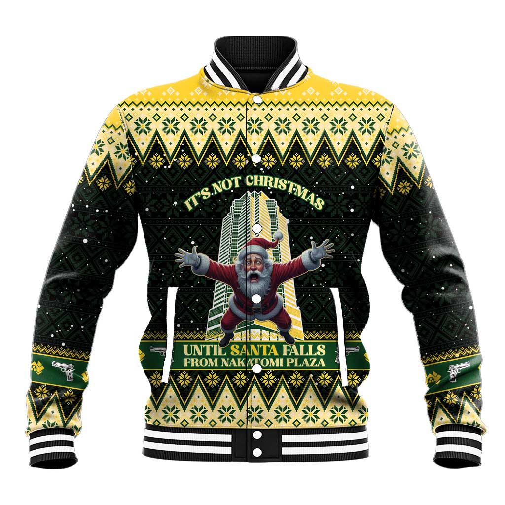 Personalised Nakatomi Plaza Baseball Jacket It's Not Xmas Until Santa Falls - Wonder Print Shop